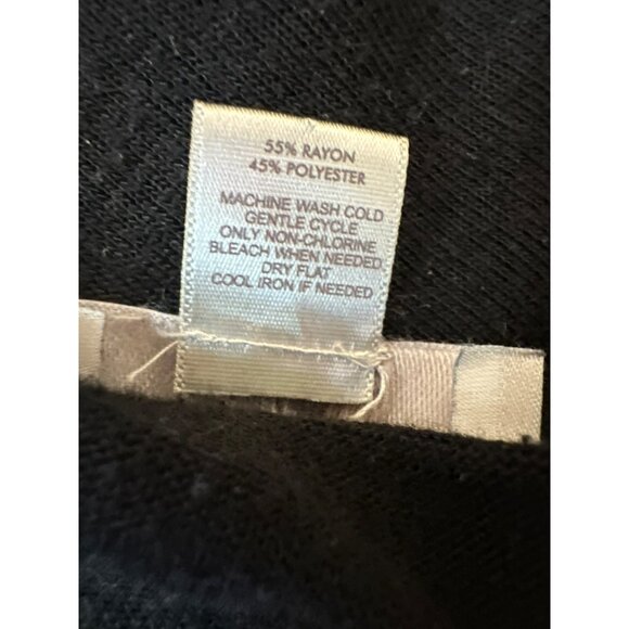 Ann Taylor Loft Black Tiered Long Sleeve Top Medium Career Fall Winter - Picture 3 of 4